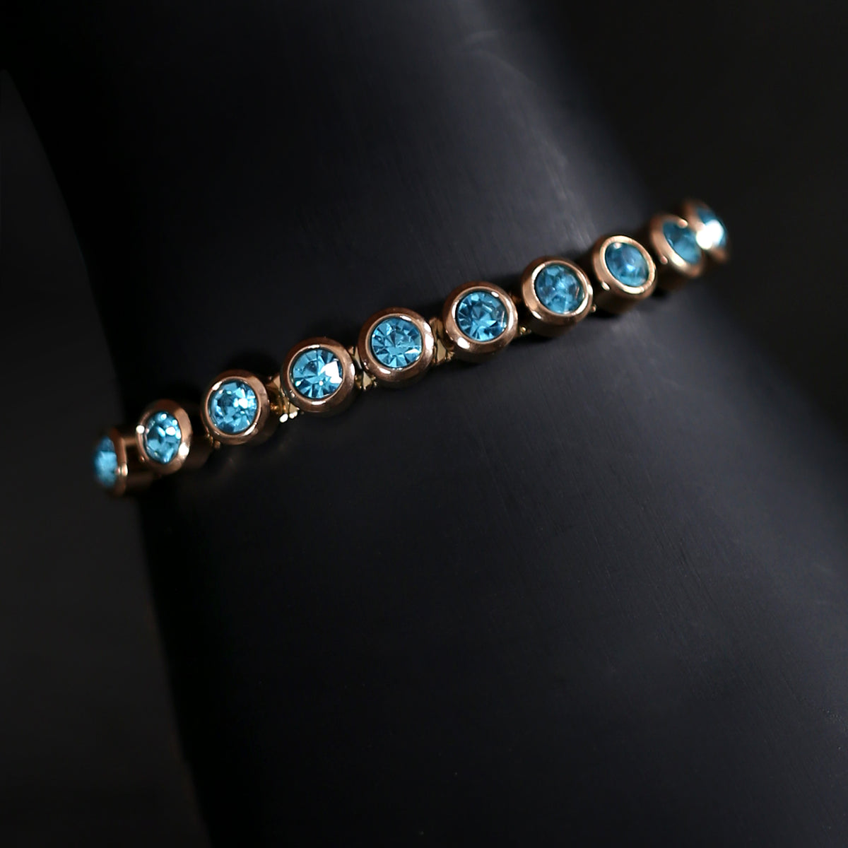 Aquamarine Rose Gold Bracelet