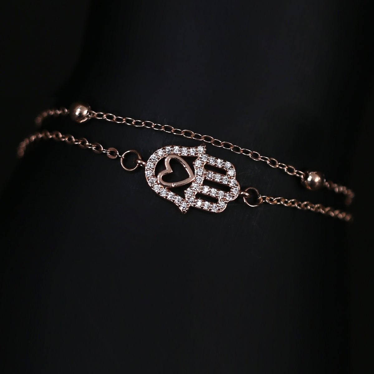 Luminous Duo Rose Gold Heart Bracelet