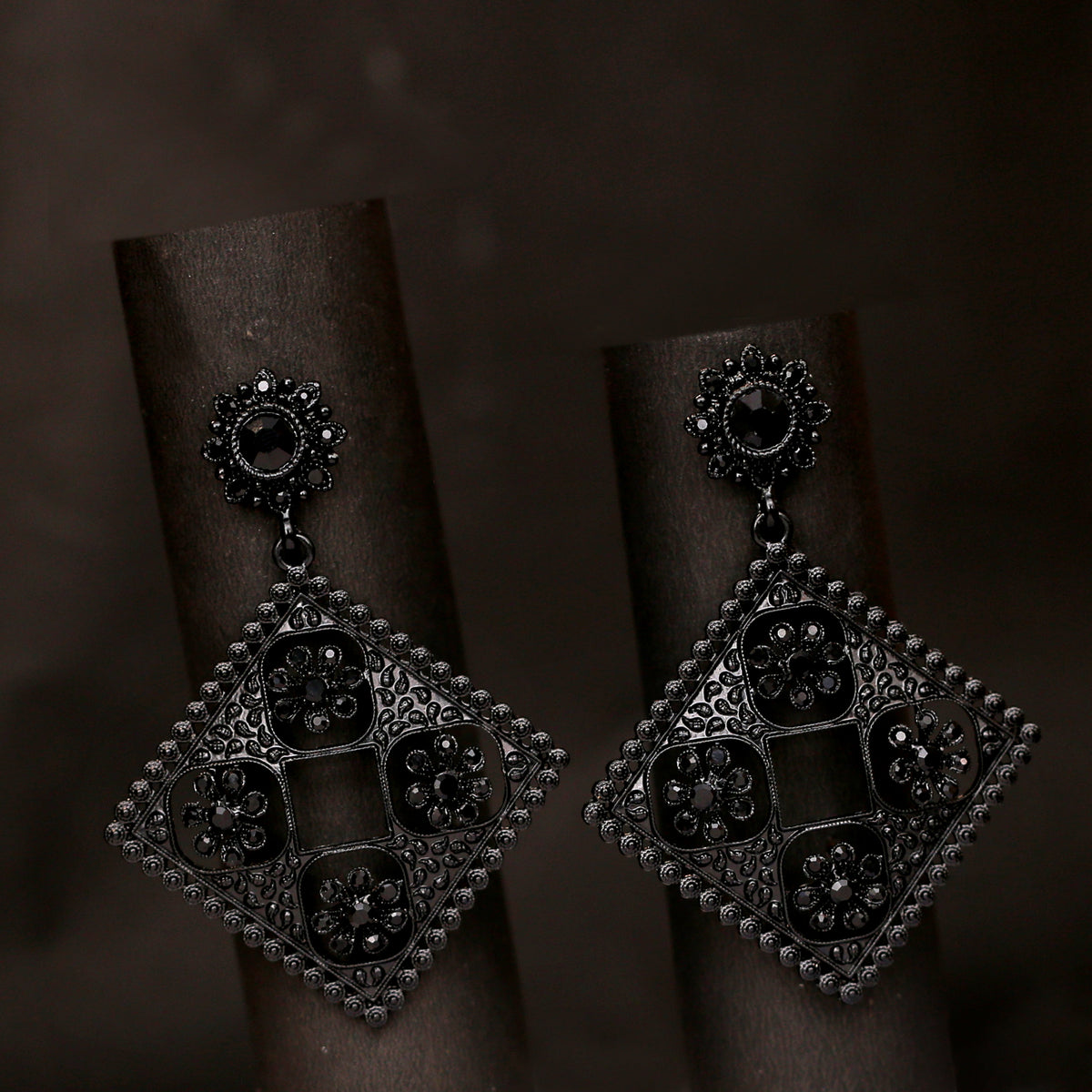 Timeless Elegance: Vintage Black Metal Earrings